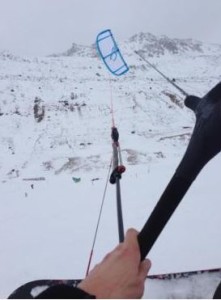 Kiteboarding auf dem Schnee mit Olli P.