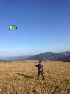 5qm Depower Kite am Himmel