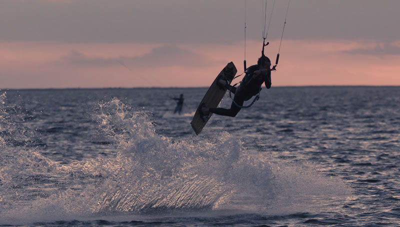 Kitesprung am Kitespot Gold in Fehmarn